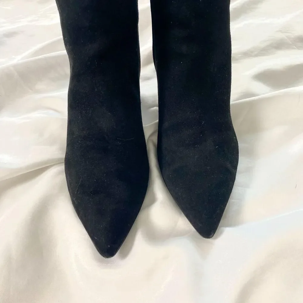 Marc Fisher Glorry Bootie / Black Kitten Faux Suede Heel Ankle Boots Size US 8